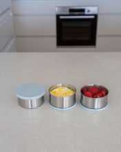 Load image into Gallery viewer, Stainless steel container with leakproof silicone lid for food storage. Perfect for storing yoghurt, nuts & fruit