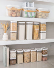 Load image into Gallery viewer, Pantry storage container set with airtight lids for storing common household ingredients