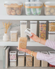 Load image into Gallery viewer, Pantry storage container set with airtight lids for storing common household ingredients