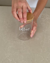 Load image into Gallery viewer, Glass & Bamboo Pantry Set