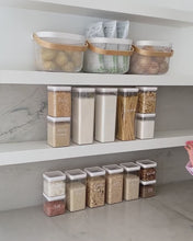 Load image into Gallery viewer, Pantry storage container set with airtight lids for storing common household ingredients