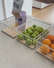 Load image into Gallery viewer, Large Basket with Wooden Tray Set