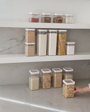 Load image into Gallery viewer, Pantry storage container set with airtight lids for storing common household ingredients