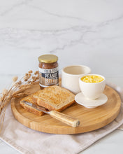 Load image into Gallery viewer, Bamboo round tray used to place items on for storage or display in all areas of your home