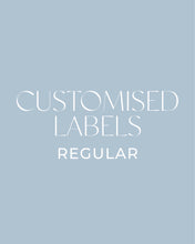 Load image into Gallery viewer, Customised vinyl labels in black or white, that peel back and stick onto an item