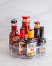 Load image into Gallery viewer, Set of clear, stackable, fridge containers with a small handle and lid, used to store dairy, drinks and vegetables in the fridge