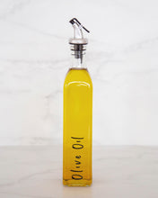 Load image into Gallery viewer, Vinyl labels set with standard oils and vinegars that peel back and stick onto glass oil bottles
