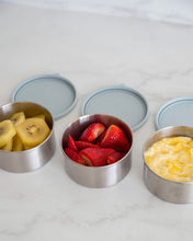 Load image into Gallery viewer, Stainless steel container with leakproof silicone lid for food storage. Perfect for storing yoghurt, nuts &amp; fruit