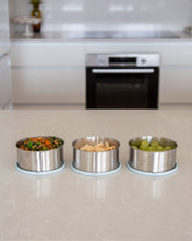 Load image into Gallery viewer, Stainless steel container with leakproof silicone lid for food storage. Perfect for storing leftovers, salads &amp; snacks