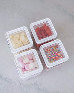 Pantry storage container with airtight lid for storing lollies, nuts and seeds