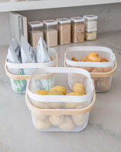 Load image into Gallery viewer, White wire baskets to store potatoes, onions and snacks
