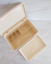 Load image into Gallery viewer, First aid container with a removable top shallow compartment, as well as several compartments within the container used to store all first aid items