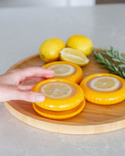 Load image into Gallery viewer, Reusable silicone food saver pods for lemon, avocado, tomato and onion, dishwasher safe containers that help extend freshness and reduce waste