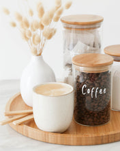 Load image into Gallery viewer, Coffee, tea, and sugar vinyl labels in black or white, that peel back and stick onto kitchen jars