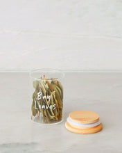 Load image into Gallery viewer, Glass jar with a bamboo lid and silicone seal for storing herbs and spices
